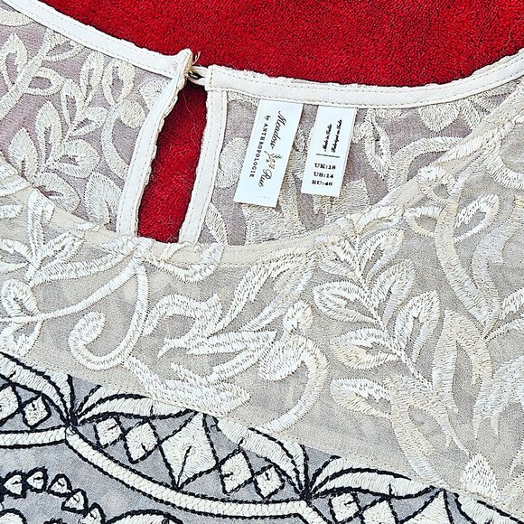 ANTHROPOLOGIE - Stunning Meadow Rue embroidered lace sequin ivory top - Picture 12 of 12